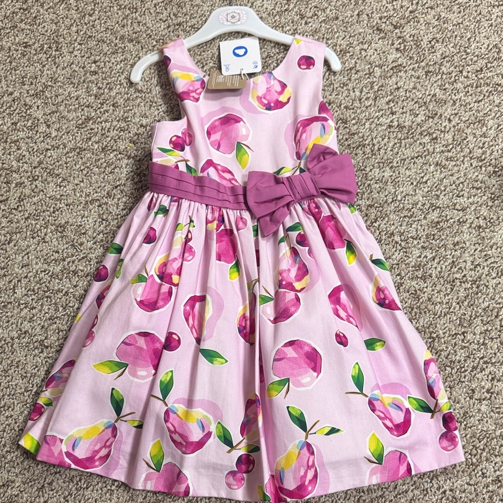Mayoral Pink Floral Kids Dress with Bow